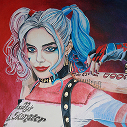 hand painted Harley Quinn